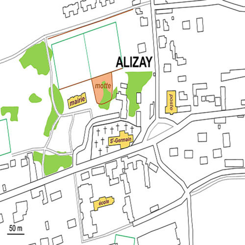 plan de la motte d 'alizay