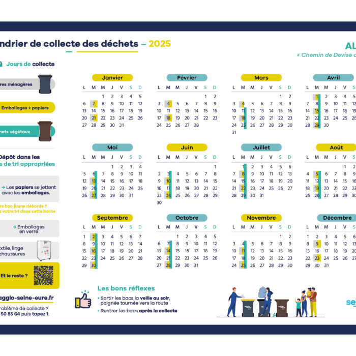 CALENDRIER COLLECTE DECHETS 2025