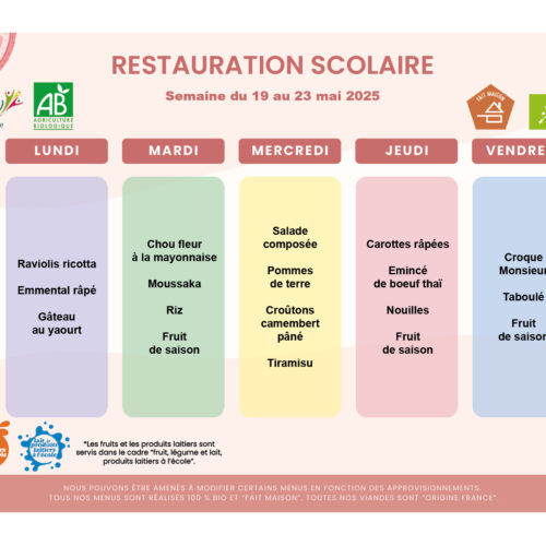 semaine du 19 au 23 mai