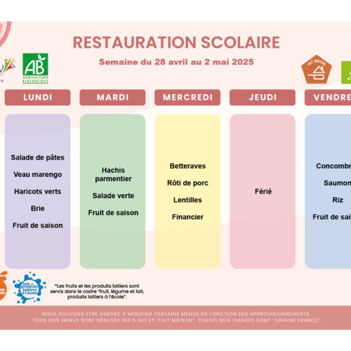 semaine du 28 avril au 2 mai