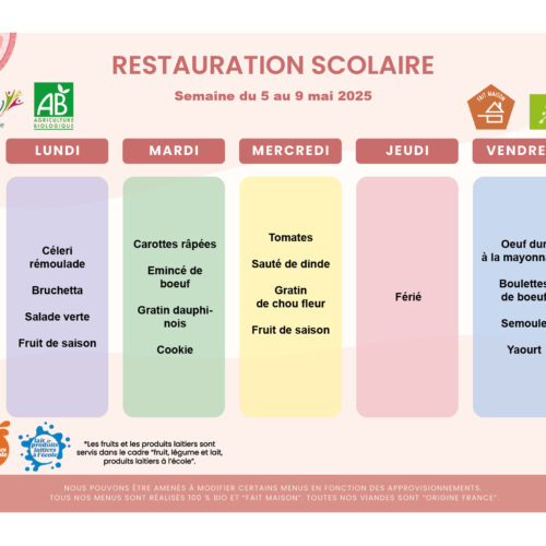 semaine du 5 au 9 mai