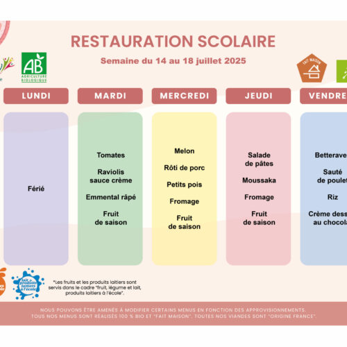 semaine du 14 au 18 juillet