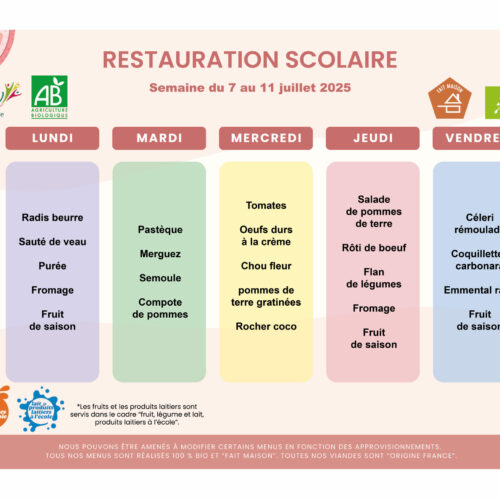 semaine du 7 au 11 juillet